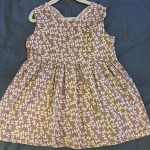 2T-3T Linen Bow Print Dress Toddler